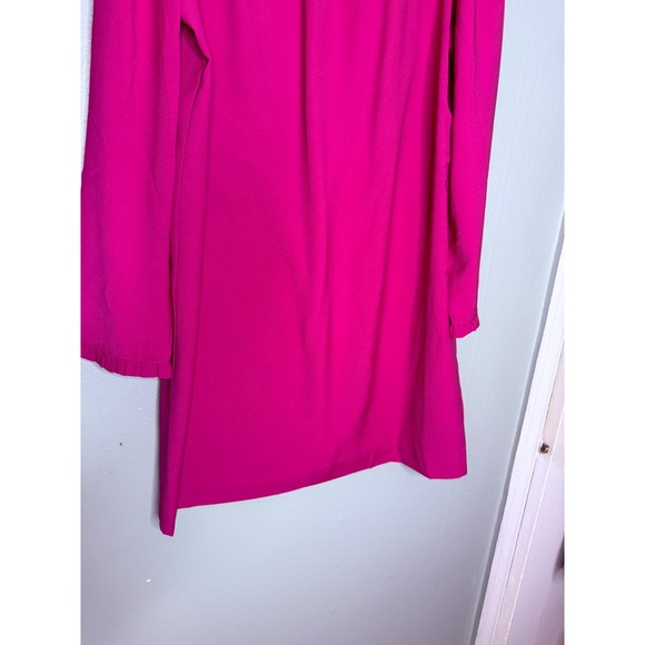 J.crew fushia pink ruffle neck long sleeve mini dress - Picture 8 of 11